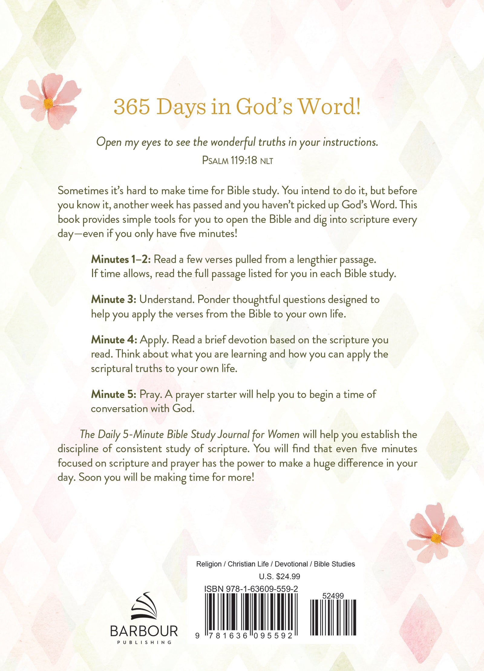 The Daily 5-minute Bible Study for Women: 365 Focused, Encouraging