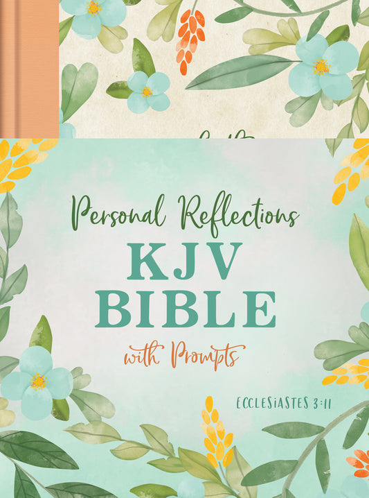 Personal Reflections KJV Bible with Prompts (Ecclesiastes 3:11) [Peach Floral] - The Christian Gift Company