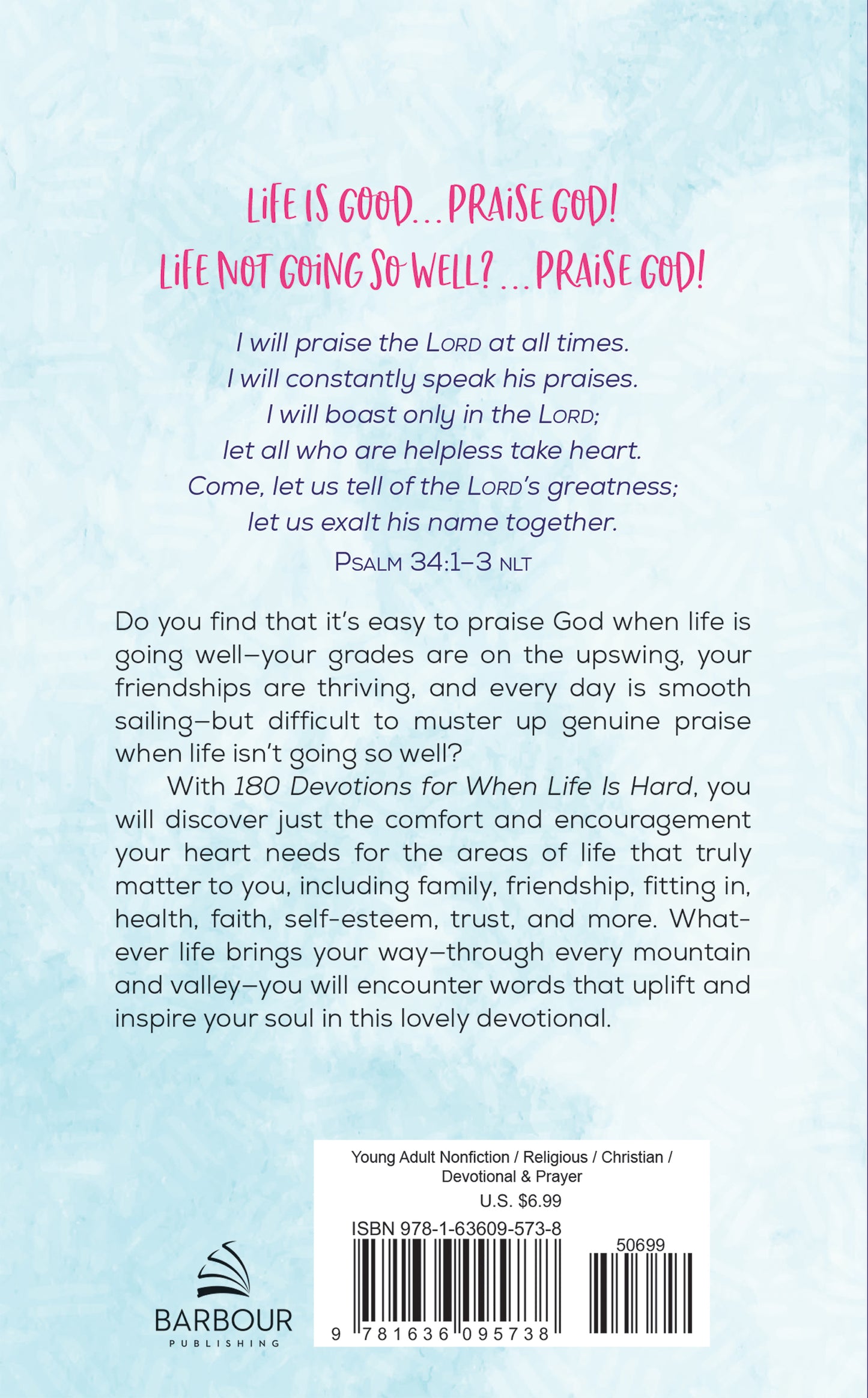 180 Devotions for When Life Is Hard (teen girl) - The Christian Gift Company