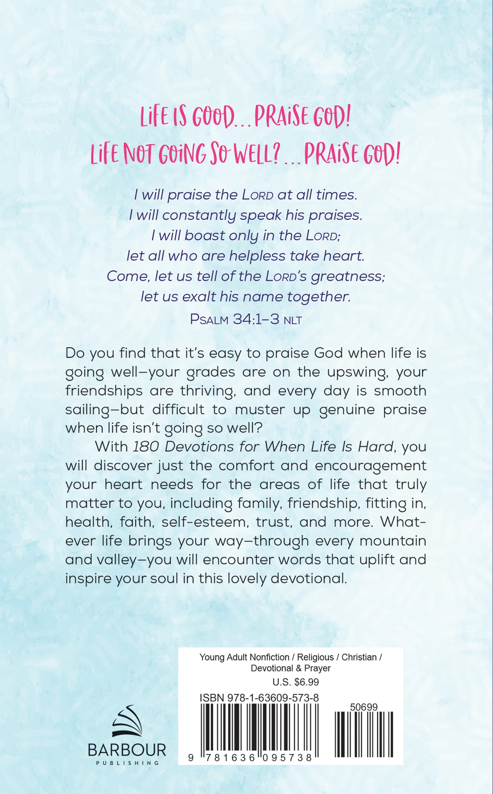 180 Devotions for When Life Is Hard (teen girl) - The Christian Gift Company