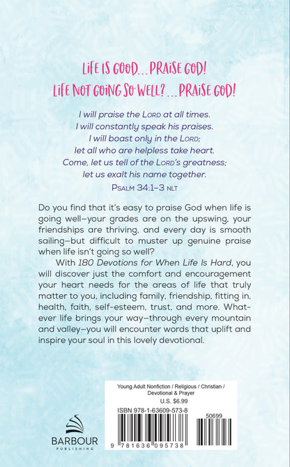 180 Devotions for When Life Is Hard (teen girl) - The Christian Gift Company