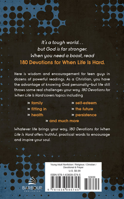 180 Devotions for When Life Is Hard (teen boy) - The Christian Gift Company