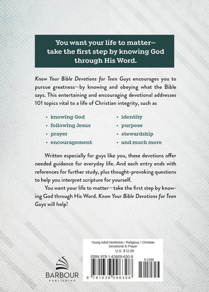 Know Your Bible Devotions for Teen Guys - The Christian Gift Company
