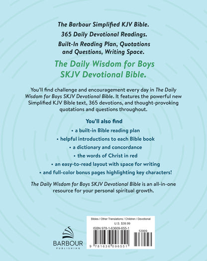 The Daily Wisdom for Boys SKJV Devotional Bible - The Christian Gift Company