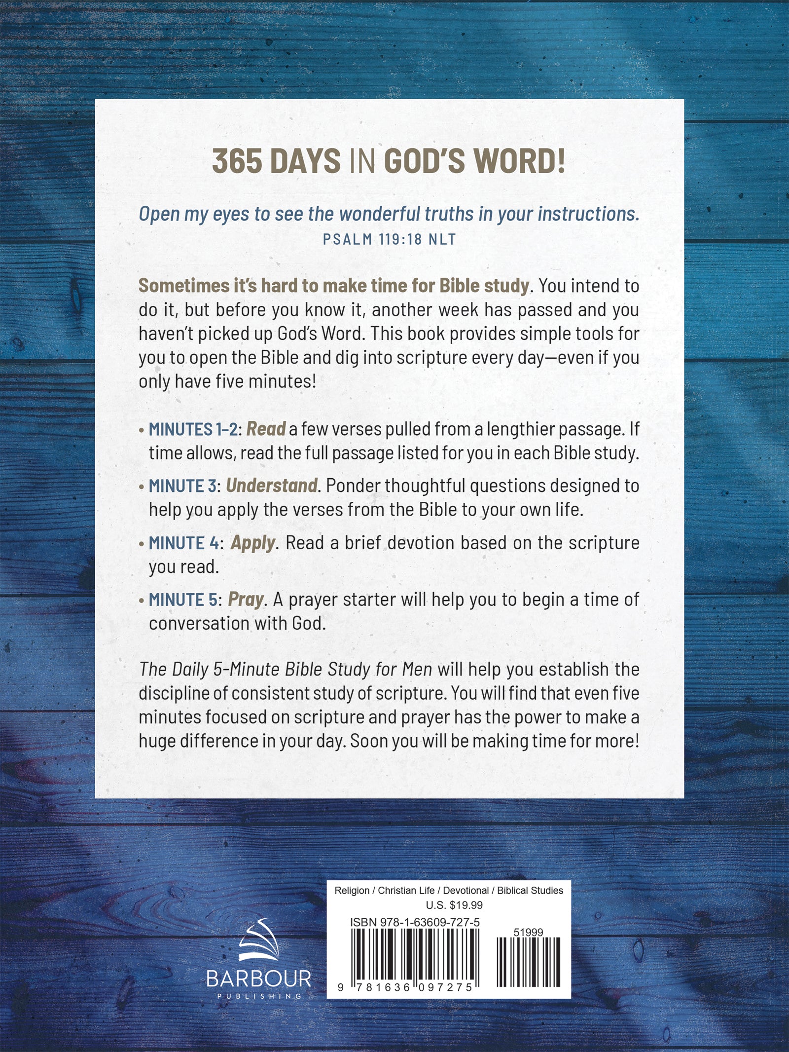The Daily 5-Minute Bible Study for Men - The Christian Gift Company