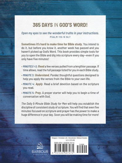 The Daily 5-Minute Bible Study for Men - The Christian Gift Company