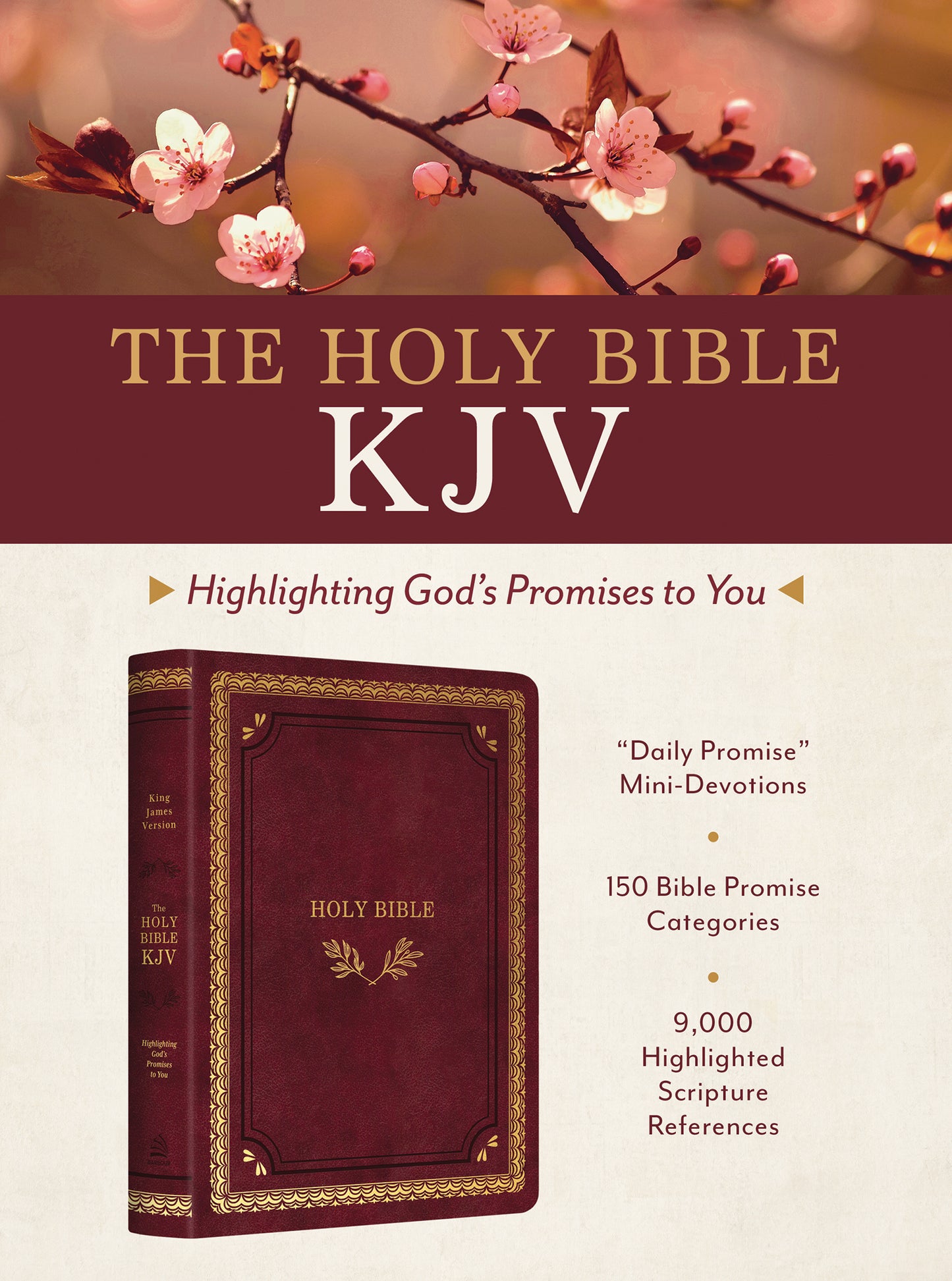 The Holy Bible KJV: Highlighting God's Promises to You [Crimson & Gold] - The Christian Gift Company