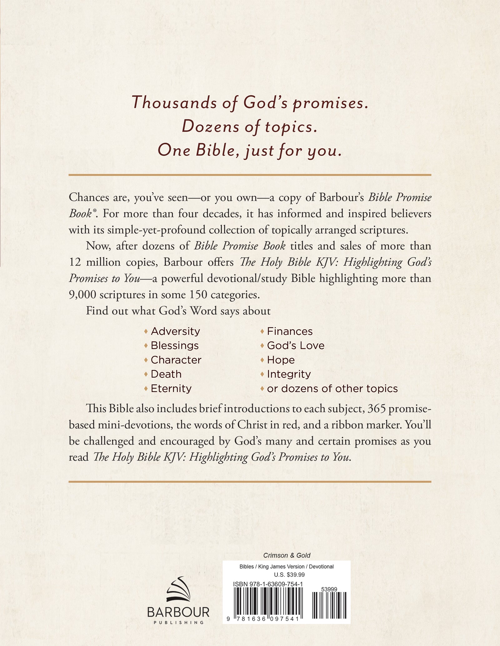 The Holy Bible KJV: Highlighting God's Promises to You [Crimson & Gold] - The Christian Gift Company
