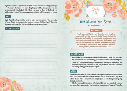 The Holy Bible KJV: 5-Minute Bible Study Edition (Summertime Florals)