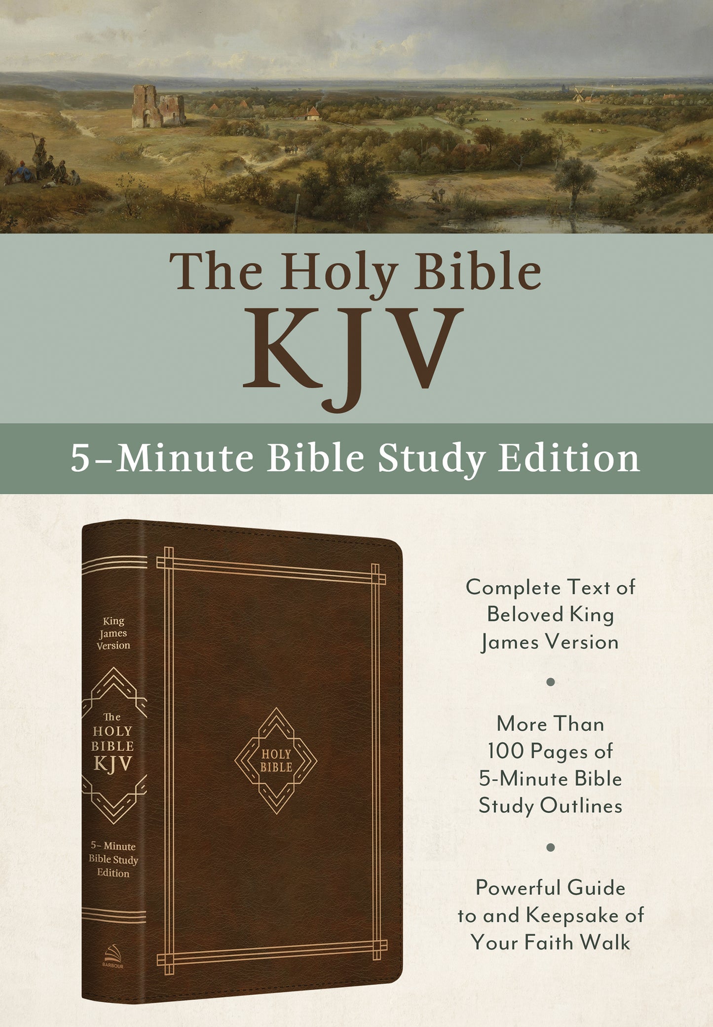 The Holy Bible KJV: 5-Minute Bible Study Edition [Classic Hickory] - The Christian Gift Company