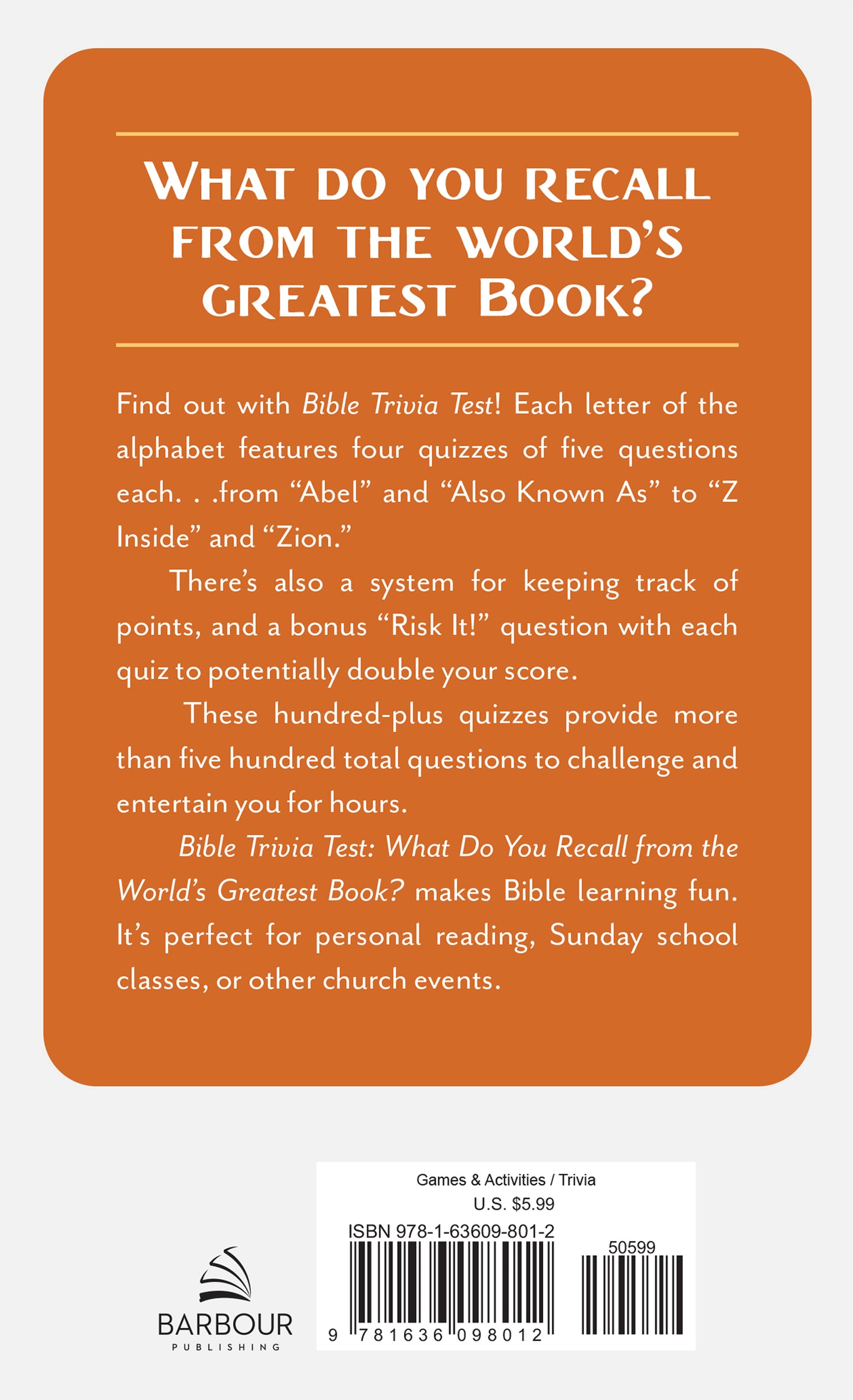 Bible Trivia Test - The Christian Gift Company