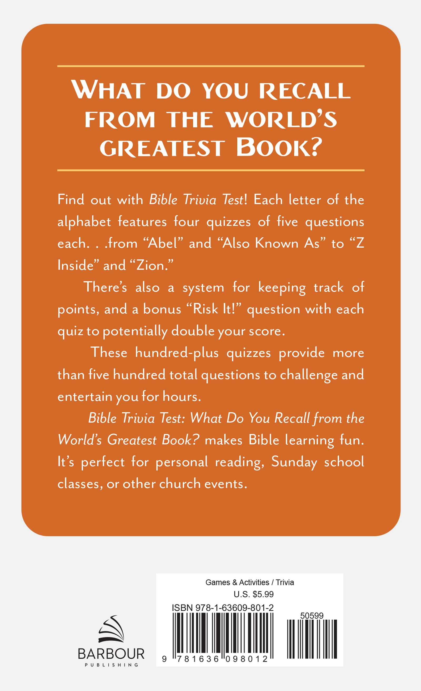 Bible Trivia Test - The Christian Gift Company