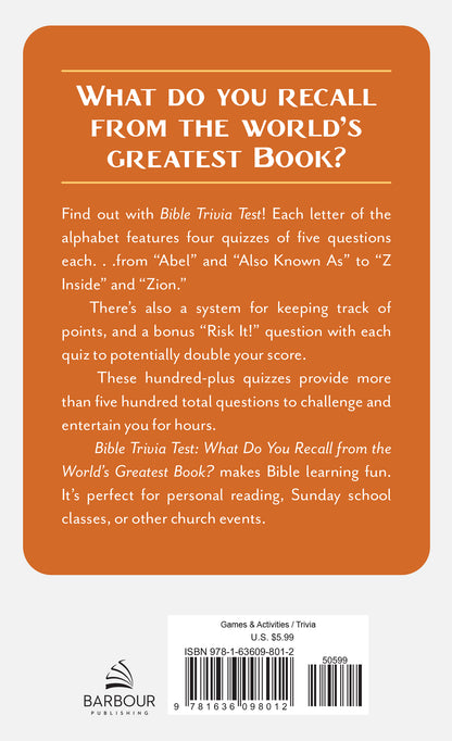 Bible Trivia Test - The Christian Gift Company