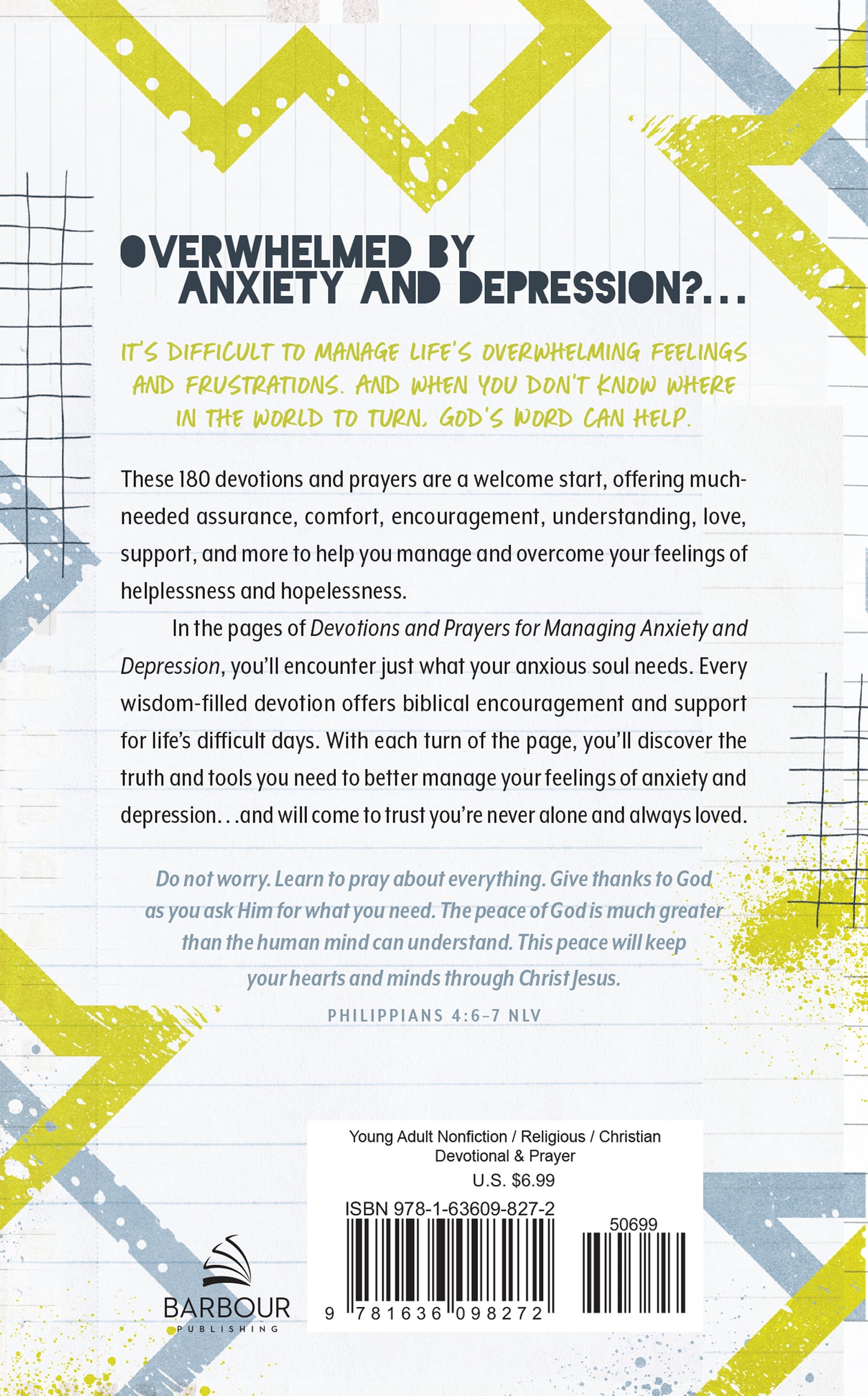 Devotions and Prayers for Managing Anxiety and Depression (teen boy) - The Christian Gift Company