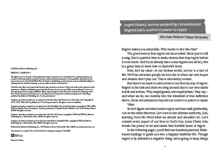 Devotions and Prayers for a "No Regrets" Life (teen boys) - The Christian Gift Company