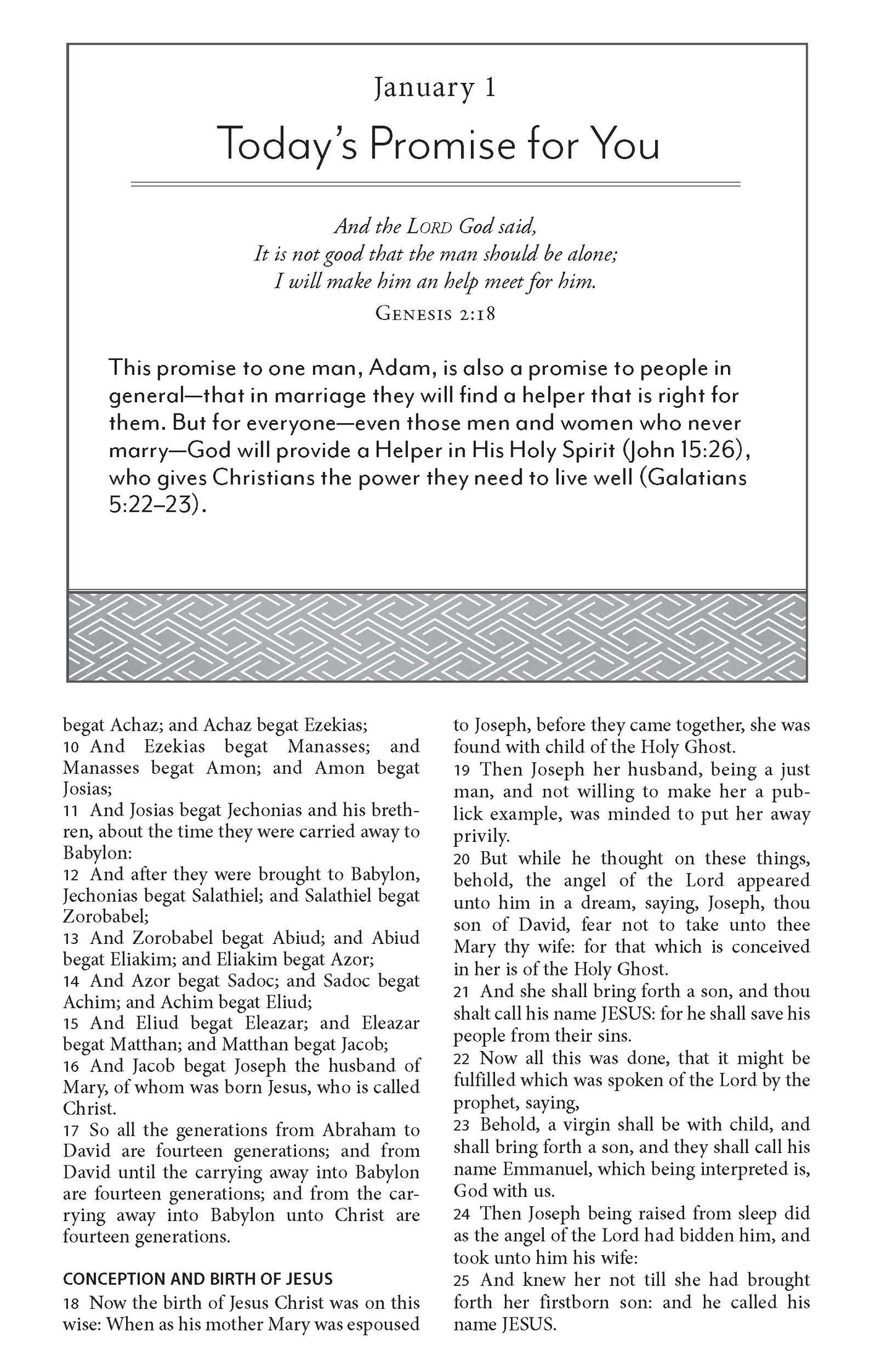 Daily Devotional Bible King James Version [Hickory Cross] - The Christian Gift Company