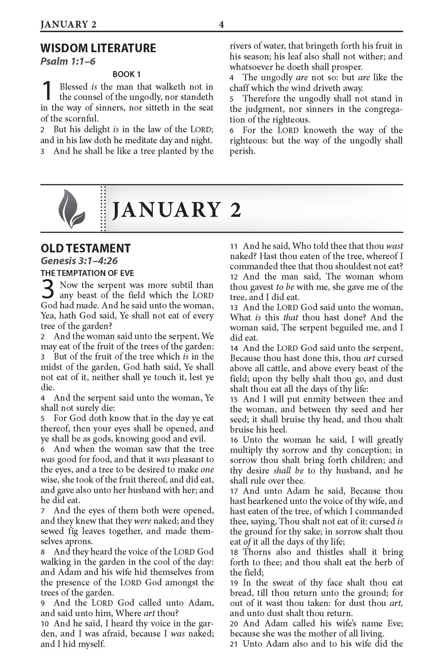 Daily Devotional Bible King James Version [Hickory Cross] - The Christian Gift Company