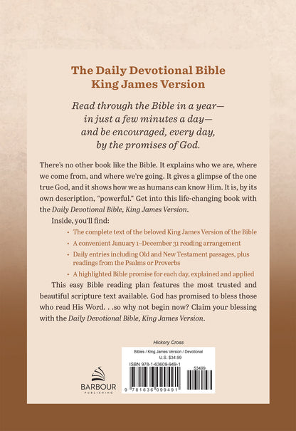 Daily Devotional Bible King James Version [Hickory Cross] - The Christian Gift Company