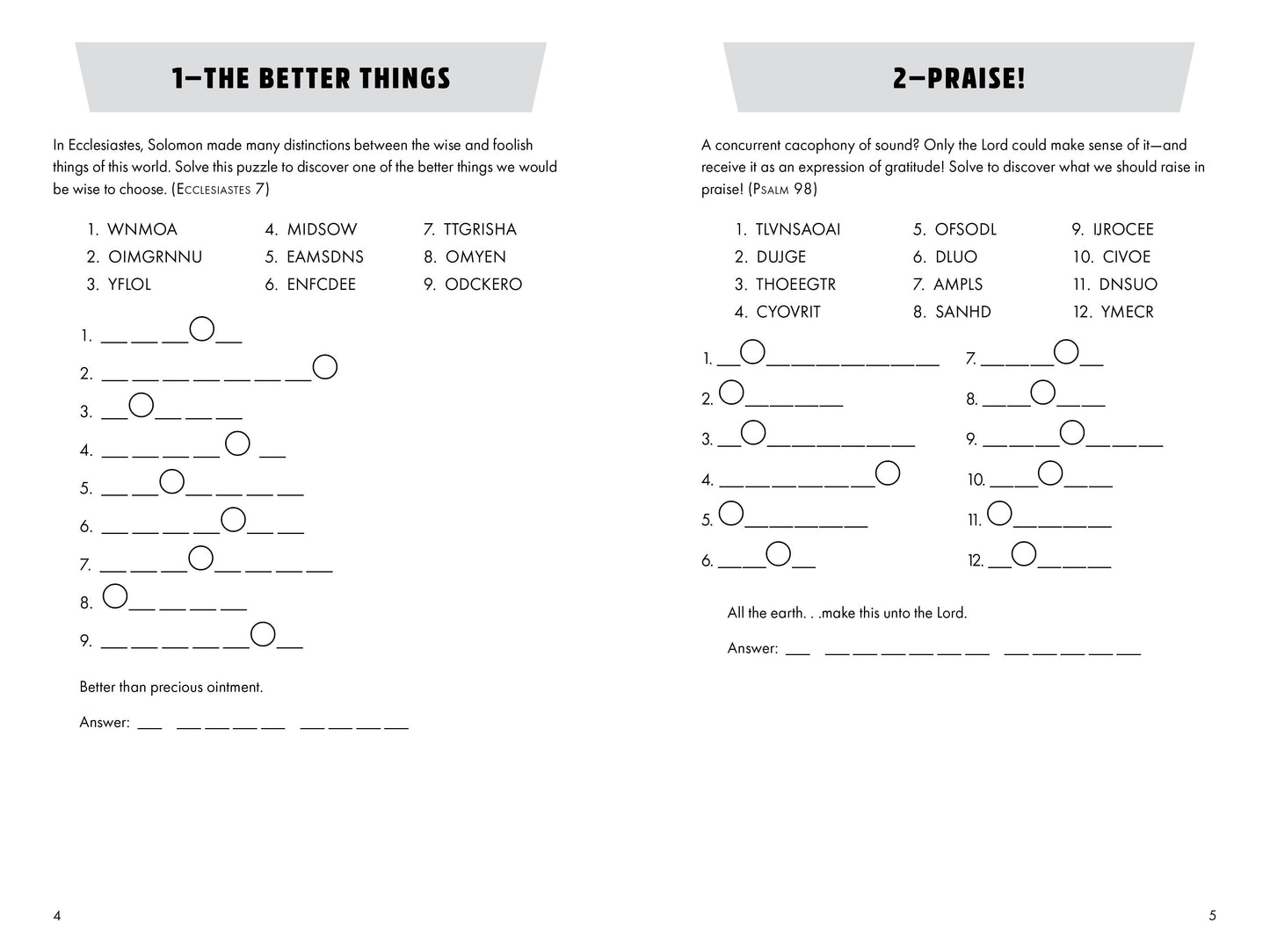 Bible Word Scrambles