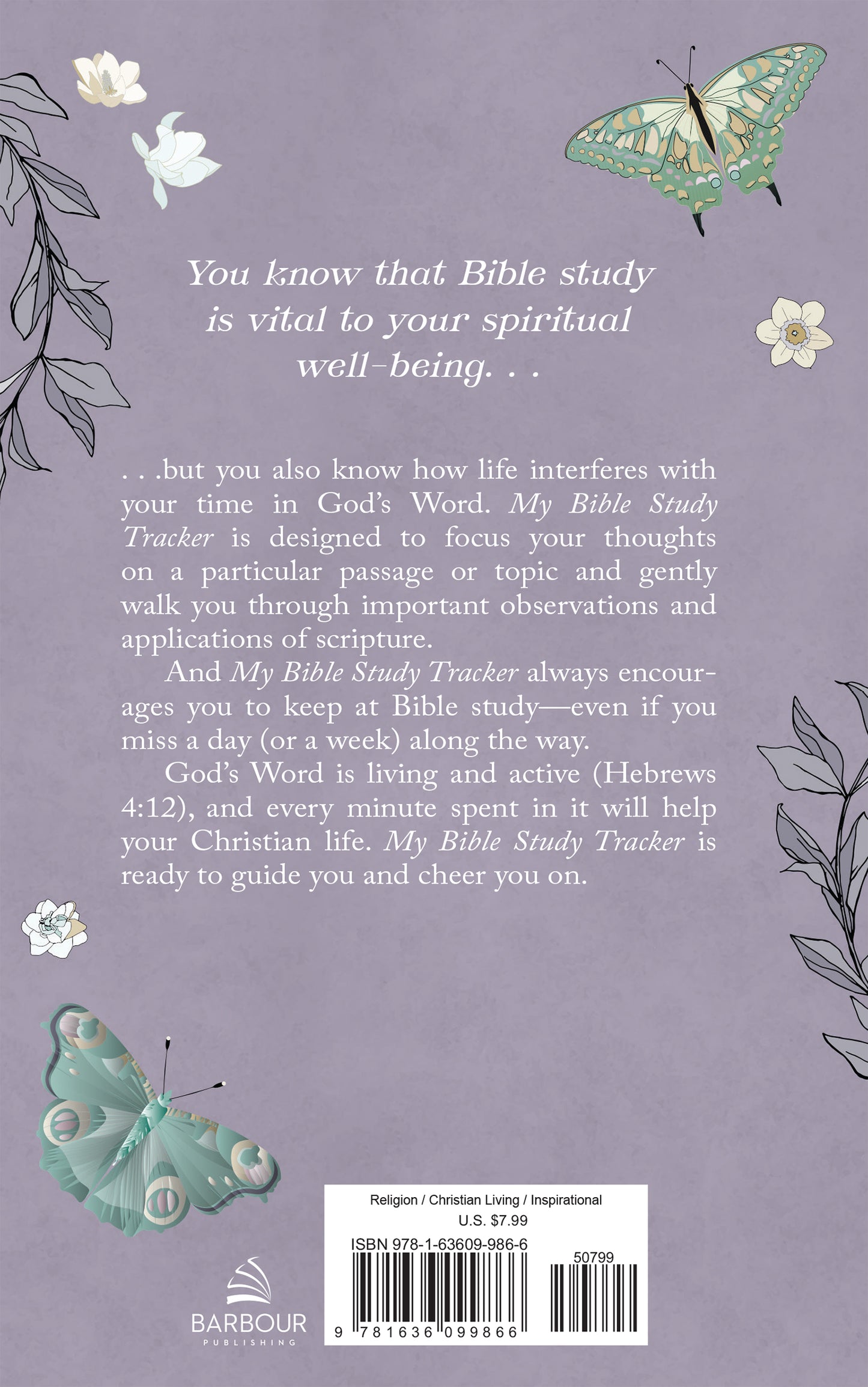 My Bible Study Tracker [Lilac Butterflies] - The Christian Gift Company