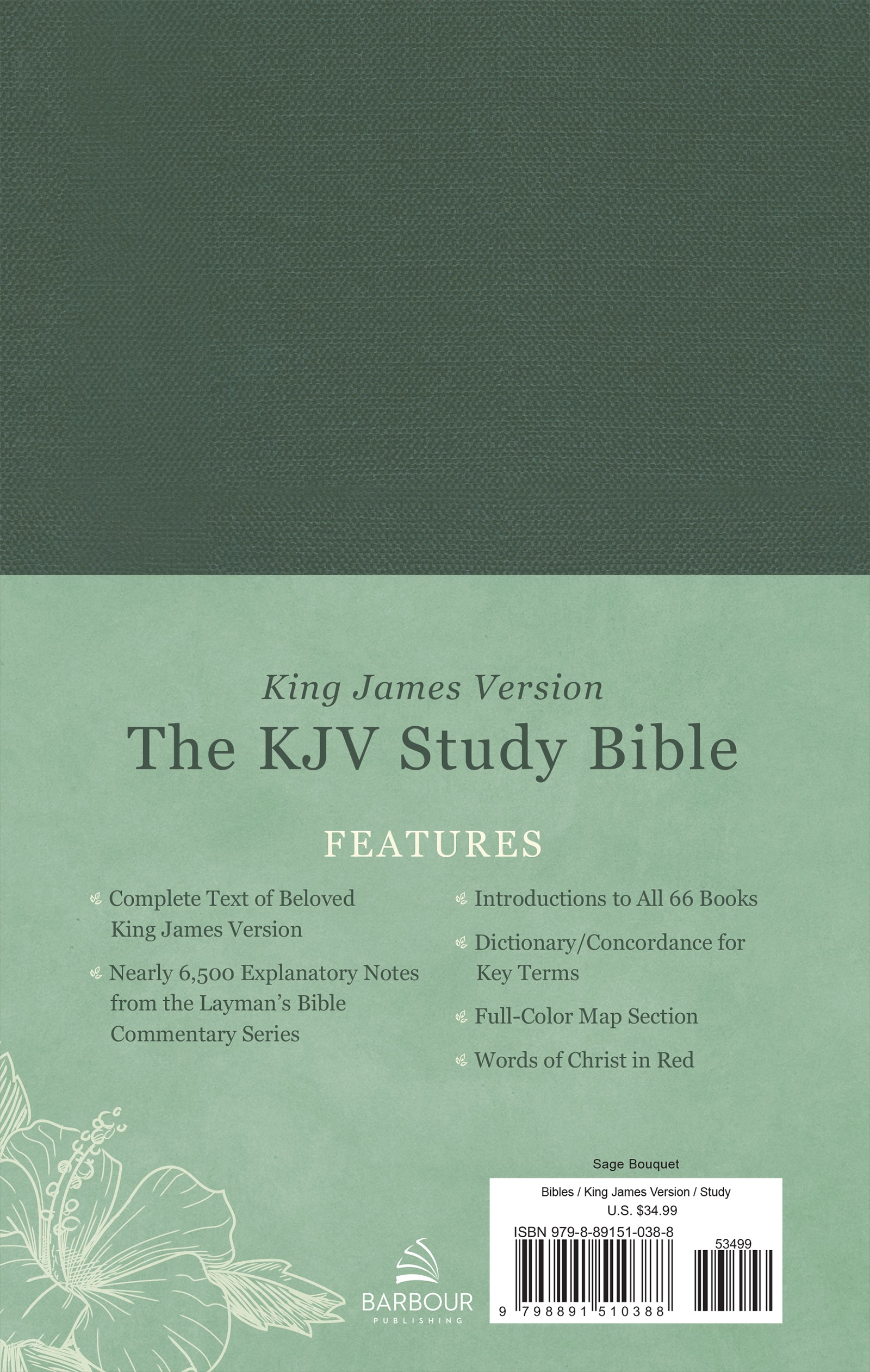 The KJV Study Bible [Sage Bouquet] - The Christian Gift Company