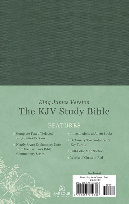 The KJV Study Bible [Sage Bouquet] - The Christian Gift Company