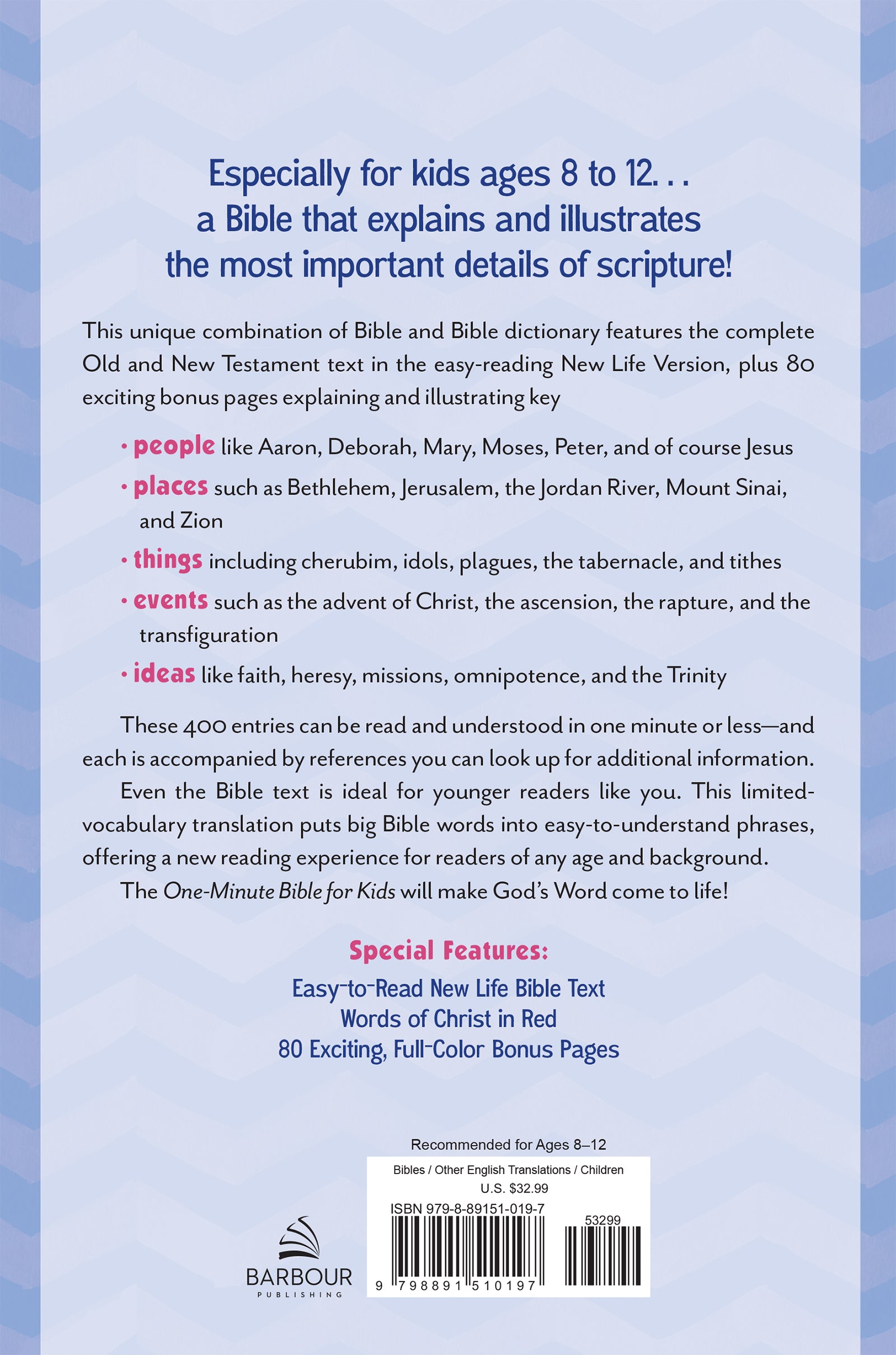 One-Minute Bible for Kids [girls' cover] - The Christian Gift Company