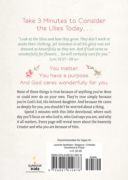Consider the Lilies: 3-Minute Devotions for Girls - The Christian Gift Company