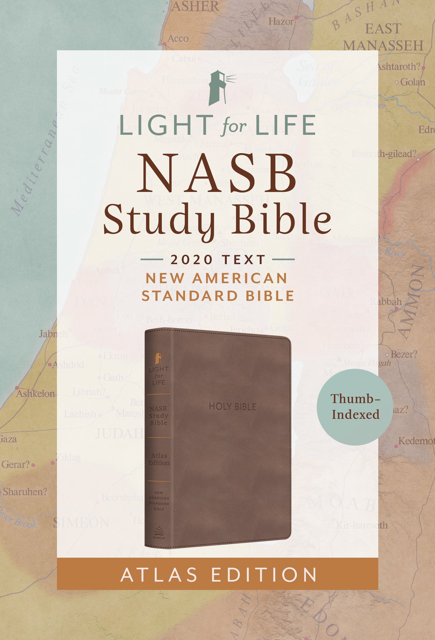 The Light for Life NASB Study Bible--Atlas Edition [Thumb Indexed] (Mocha Brown) - The Christian Gift Company
