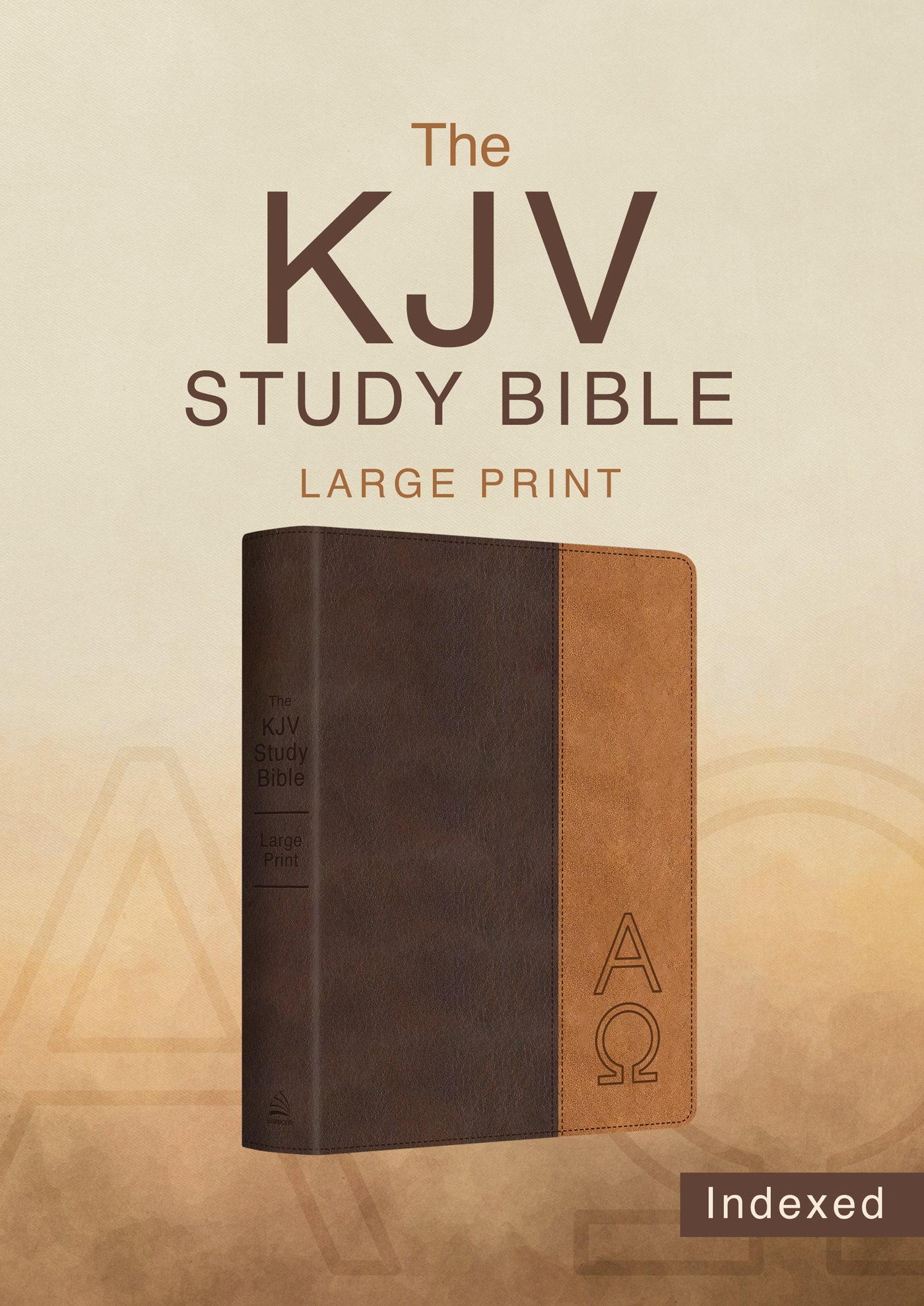 The KJV Study Bible, Large Print (Indexed) [Two-Tone Brown Alpha & Omega] - The Christian Gift Company