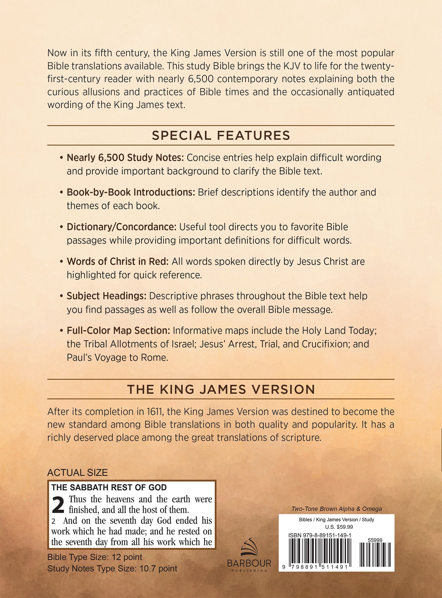 The KJV Study Bible, Large Print (Indexed) [Two-Tone Brown Alpha & Omega] - The Christian Gift Company
