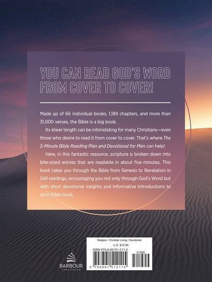 The 5-Minute Bible Reading Plan and Devotional for Men - The Christian Gift Company