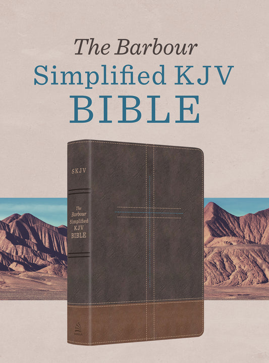 The Barbour Simplified KJV Bible—Deluxe Edition [Two-Tone Brown Stitched Cross]