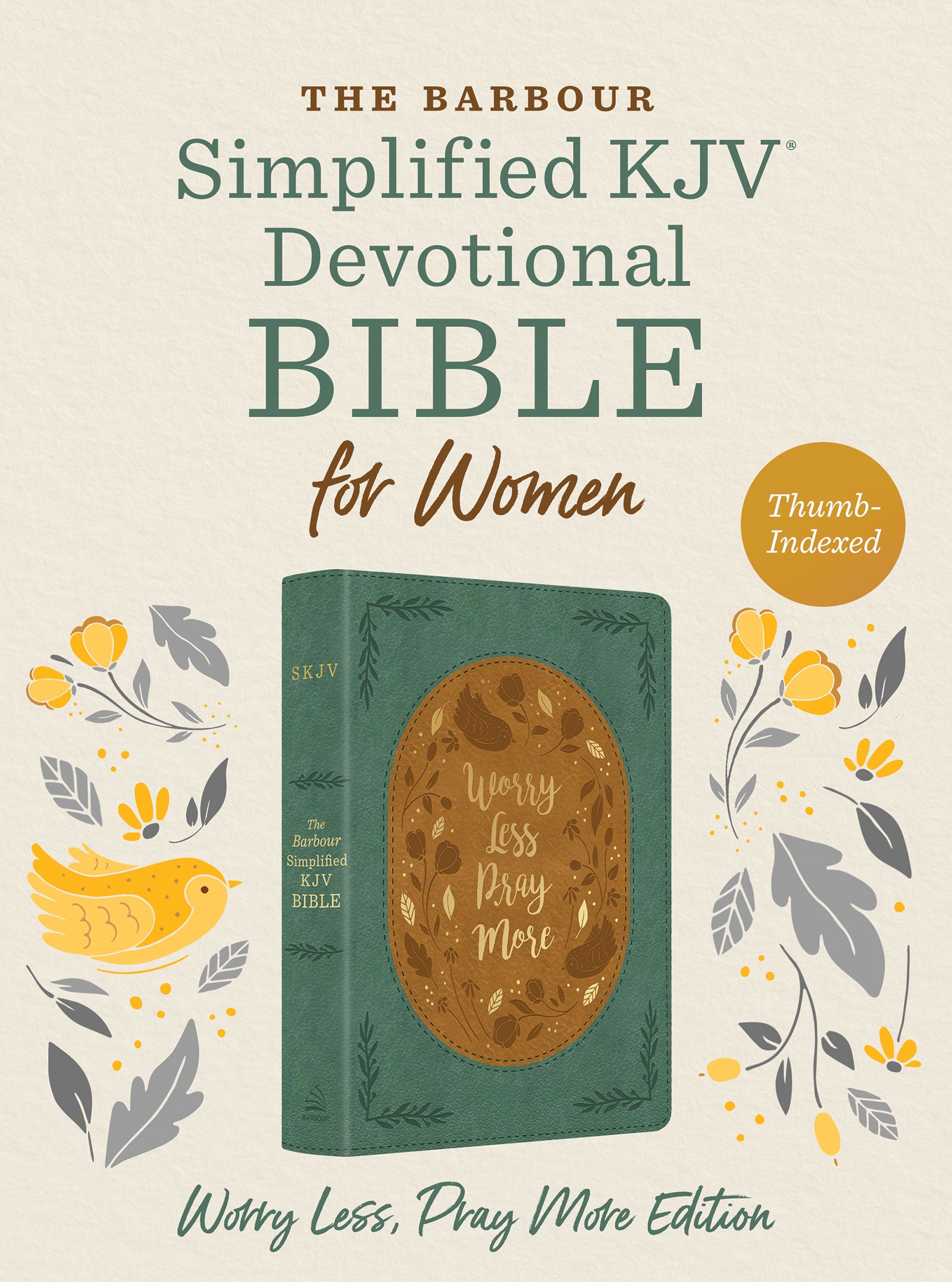 The Barbour SKJV Devotional Bible for Women: Worry Less, Pray More [Thumb-Indexed] - The Christian Gift Company
