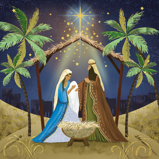 In A Stable Christmas Cards (Pack of 10) - The Christian Gift Company