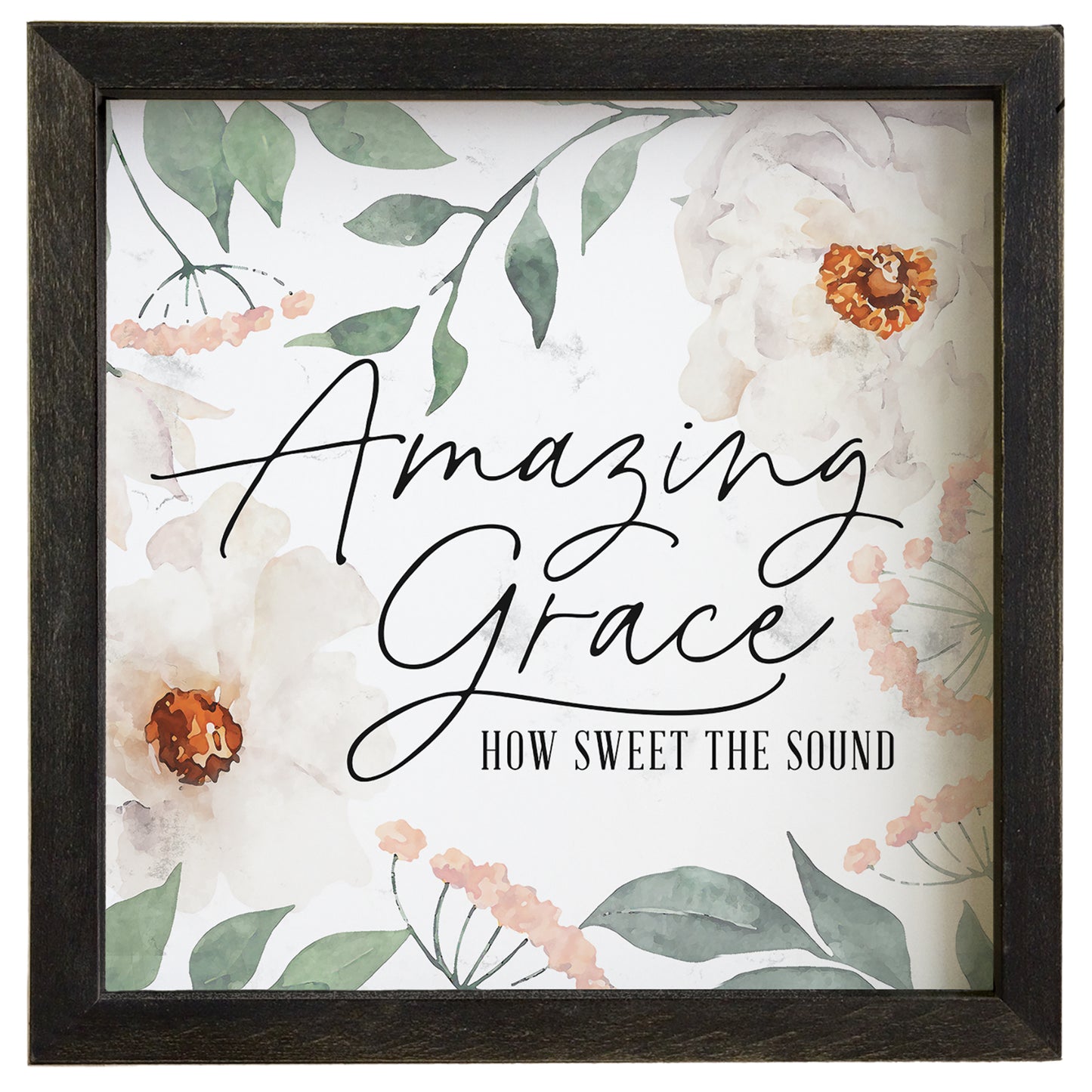 Framed Print: Amazing Grace Flowers - The Christian Gift Company