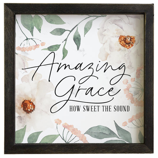 Framed Print: Amazing Grace Flowers - The Christian Gift Company