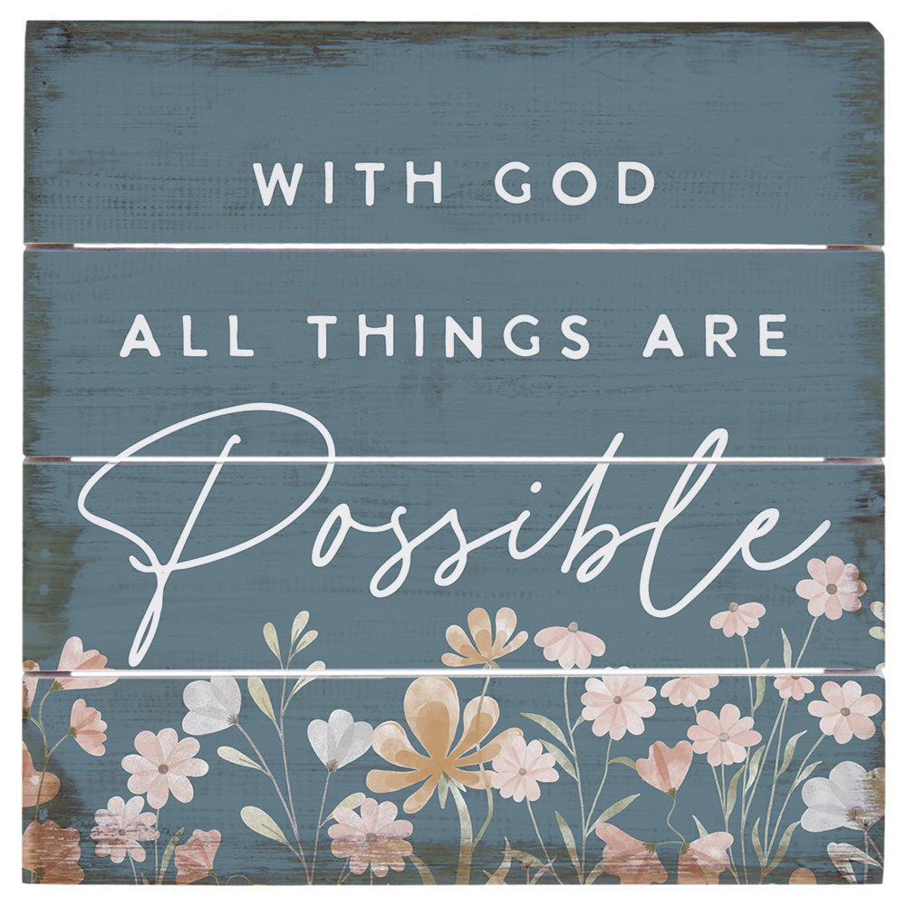 Mini Pallet Decor - All Things Are Possible - The Christian Gift Company