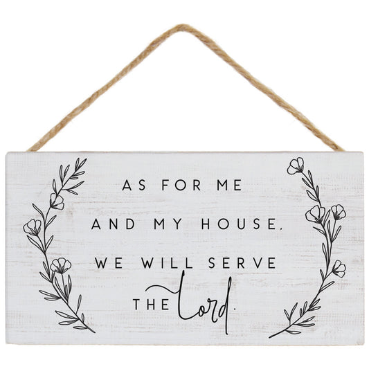 Mini Hanging Sign - As For Me & My House - The Christian Gift Company