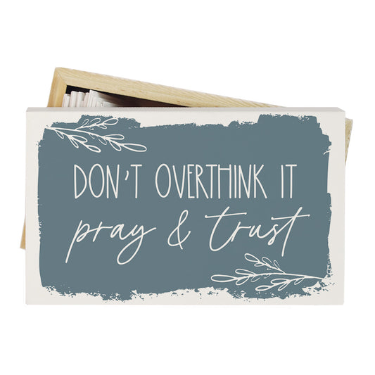 Mini Wooden Prayer Box - Don't Overthink It - The Christian Gift Company