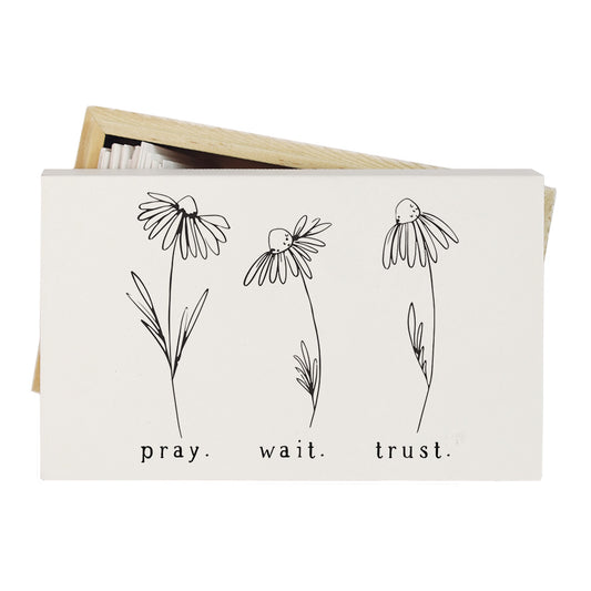 Mini Wooden Prayer Box - Pray Wait Trust - The Christian Gift Company