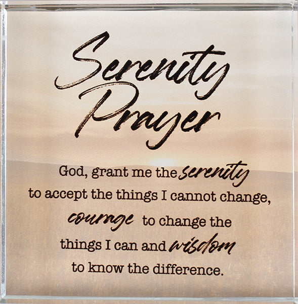 Glass Block Paperweight/Serenity Prayer - The Christian Gift Company