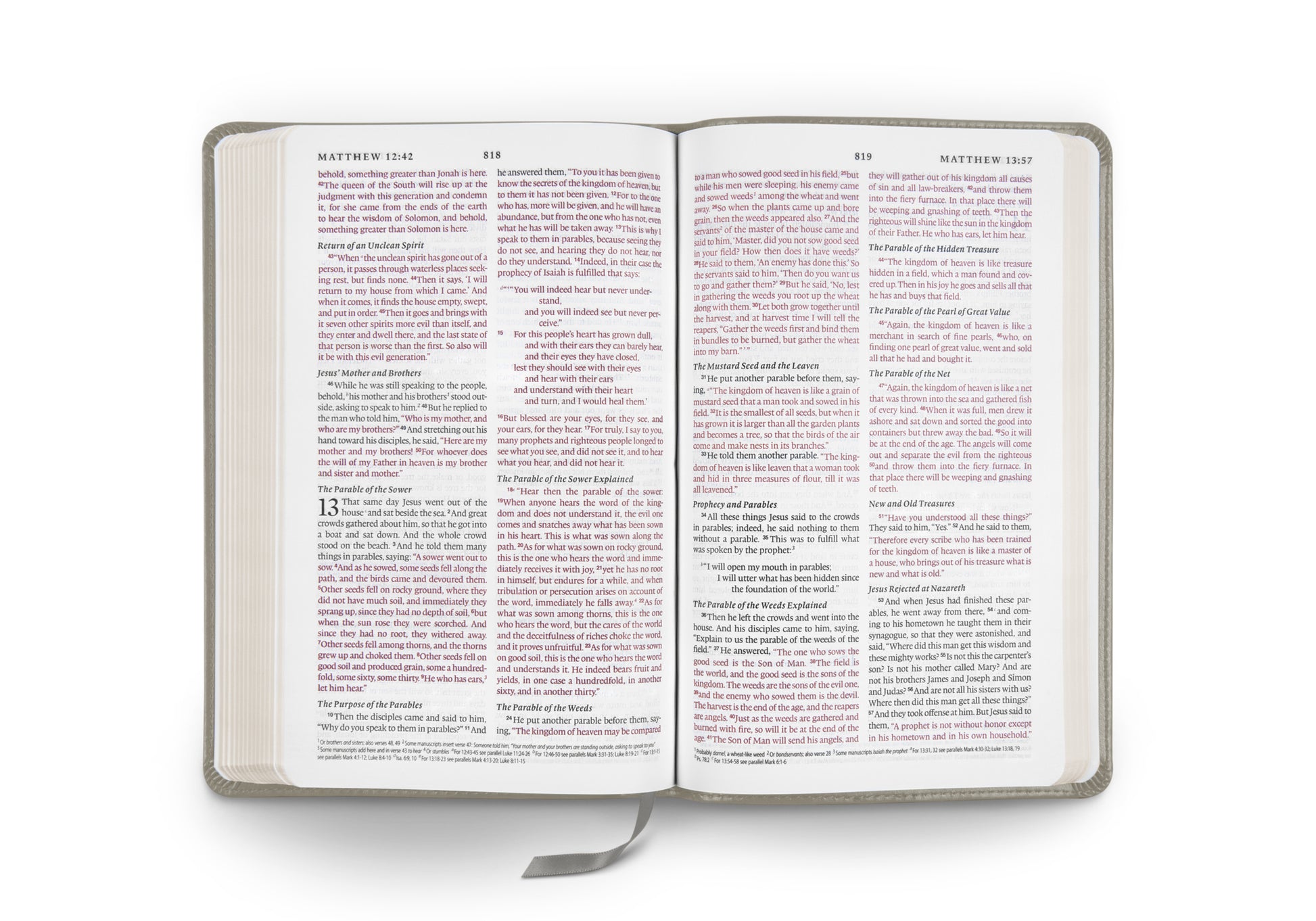 ESV Thinline Bible, Red Letter (TruTone, Stone, Branch Design) - The Christian Gift Company