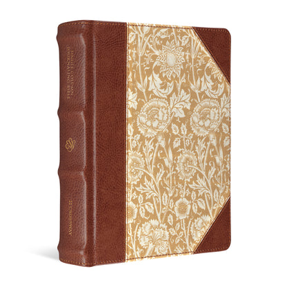 ESV Single Column Journaling Bible, Large Print (Cloth over Board, Antique Floral Design) - The Christian Gift Company