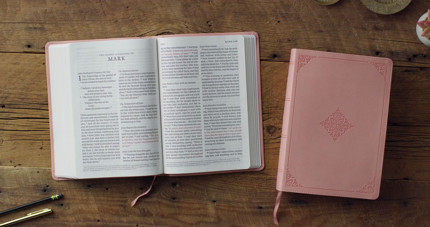ESV Giant Print Bible, Red Letter, TruTone®, Blush Rose - The Christian Gift Company