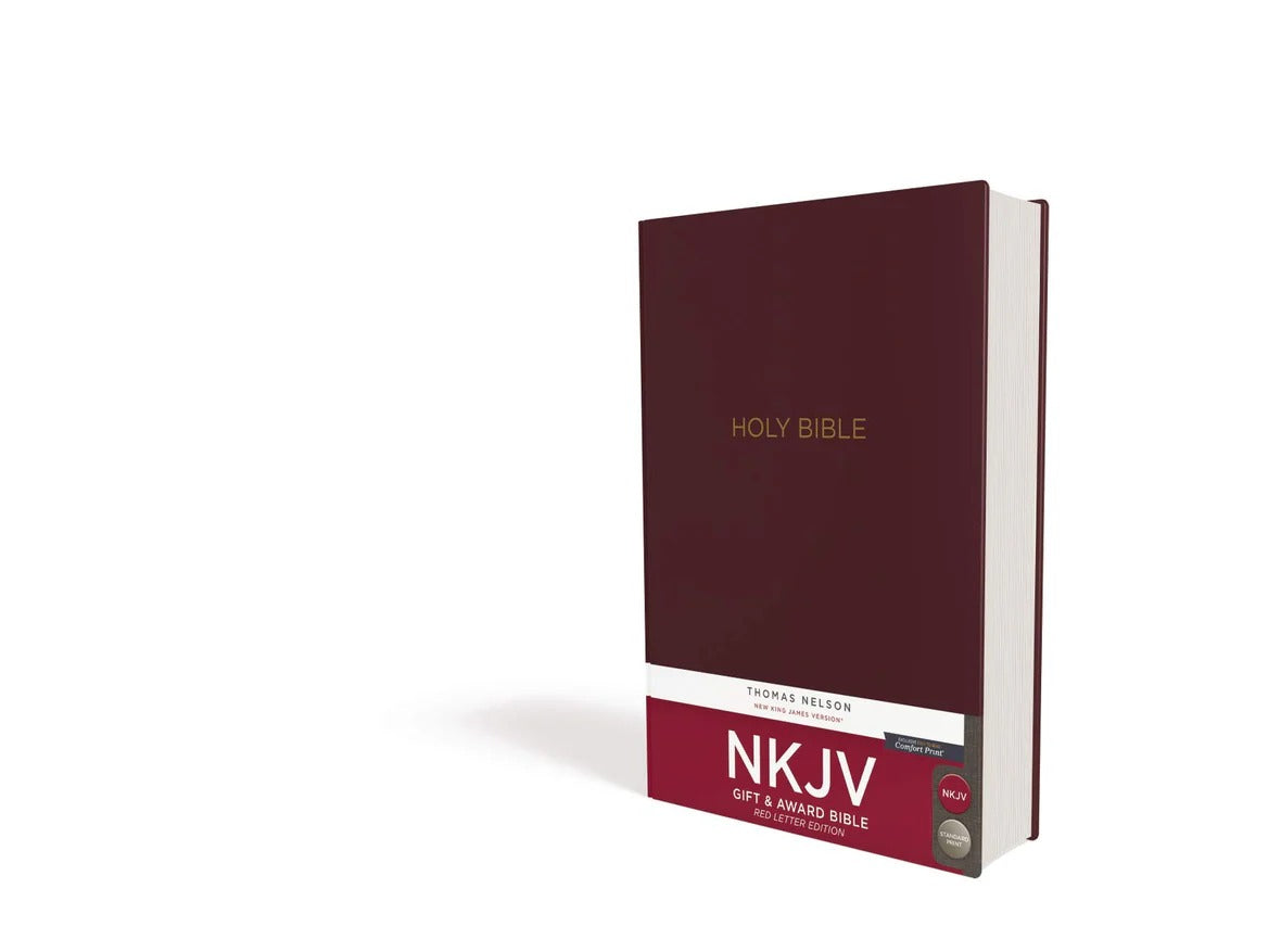 NKJV, Gift and Award Bible, Red Letter Edition, Comfort Print (Burgundy) - The Christian Gift Company
