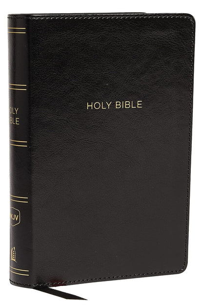 NKJV, Reference Bible, Compact Large Print, Leathersoft, Black, Red Letter, Comfort Print - The Christian Gift Company