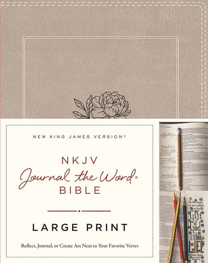 NKJV Journal the Word Bible -Large Print (Stone) - The Christian Gift Company