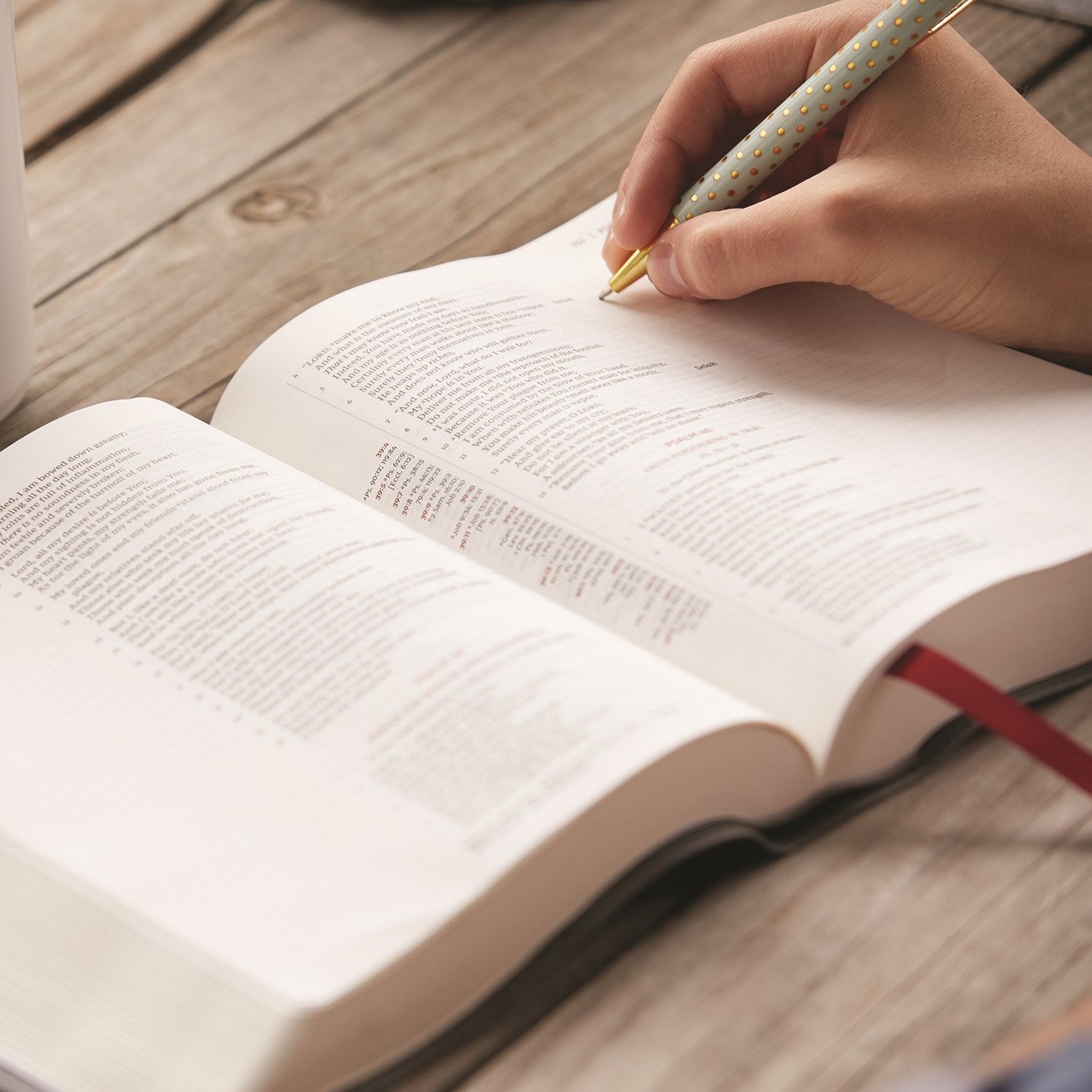 NKJV Journal the Word Reference Bible (Cloth over board, Comfort Print) - The Christian Gift Company