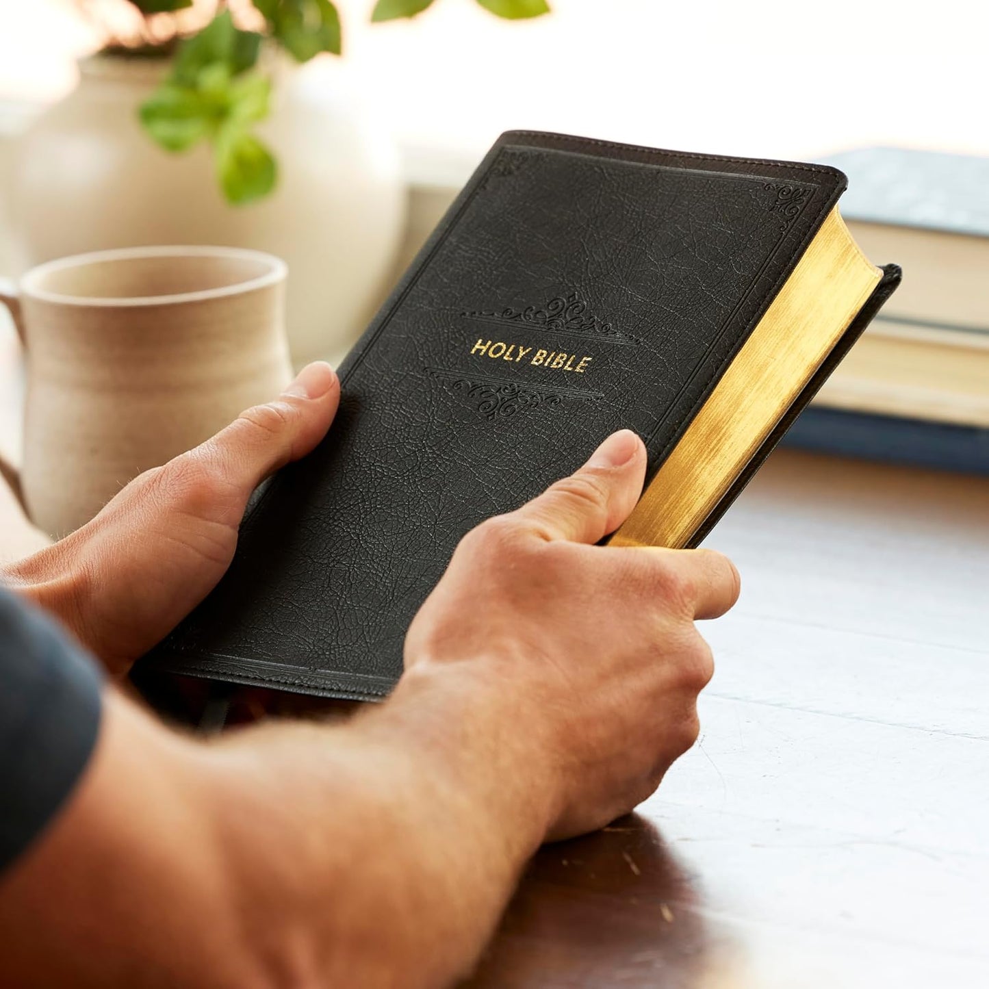 KJV Personal Size Large Print End-of-Verse Reference Bible - Black Leathersoft